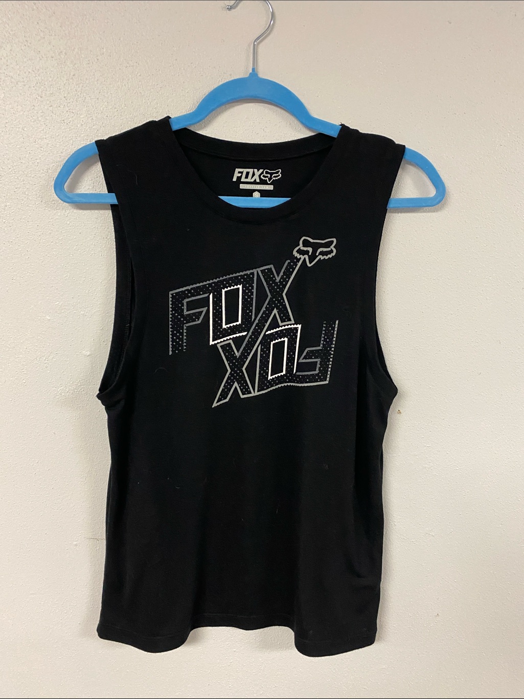 5/$15 Fox Black Graphic Muscle Tank With Logo